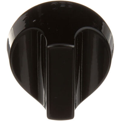 American Range A32001 Charbroiler Black Burner Knob Off/On 2-1/2" OD 0.240" D-STEM Flat Down 1/4" Protrusion