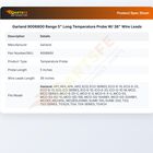 Garland 9006800 Range 5" Long Temperature Probe W/ 36" Wire Leads