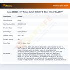Lang 2E30304-09 Rotary Switch W/3/16" D-Stem 6 Heat 16A/250V