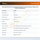 Pitco B6718701C Temperature Probe W/9" Leads & Parker Fitting 2-Pin White Terminal Block SS