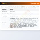 Henny Penny 31561 Black Rocker Switch W/ 4x1/4" Tab Terminals, DPST, On/Off