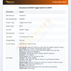 Cleveland 2235100 Toggle Switch 1/2 DPST