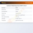 Southbend 1178202 Range Valve 1/8"MPT X 3/8-27