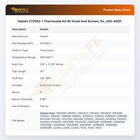 Hobart 272582-1 Thermostat Kit W/Knob & Screws 200-400&deg;F RX