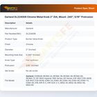 Garland GL224008 Burner Valve Knob Chrome Metal 2" DIA