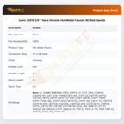 Bunn 12915 1/4" Flare Chrome Hot Water Faucet W/ Red Handle