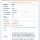 True 800313 Temperature Control 9&deg;F-36.5&deg;F