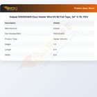 Kolpak 500000405 Door Heater Wire Kit W/Foil Tape 34" X 78" 115V