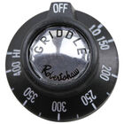 Cecilware GMM044F BJ Thermostat Knob, 1-15/16" DIA, OFF-LO-150-400F-HI, Mount 11/16" DIA, Position Notch up, 11/16" Long Protrusion