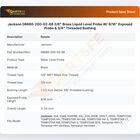Jackson 06680-200-02-68 3/8" Brass Liquid Level Probe W/ 9/16" Exposed Probe & 3/8" Threaded Bushing