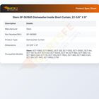Stero 0P-561685 Dishwasher Short Curtain 22-5/8" X 9"