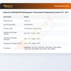 Turbo Air 30283D0700 Refrigerator Thermostat Temperature Control 3&deg;F -15&deg;F