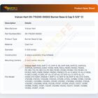 Vulcan Hart 00-715200-00002 Burner Base & Cap 5-5/8"  CI