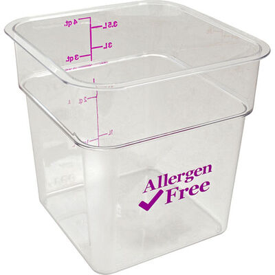 Cambro 4SFSCW-441 4 Qt Camsquare Container Allergen-Free Storage