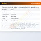Frymaster FM8262024 90 Degree Elbow Igniter Cable W/ 1 Spade Connector