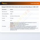 Blodgett 21618 Infinite Switch W/Horizontal Palnut Mount 5 AMP 3/16" 120V