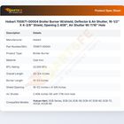 Hobart 700871-00004 Burner W/Shield Deflector & Air Shutter CI 2.408" OD 7/16" Hole 16-1/2" X 4-3/8"