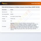 TRUE 800182 Refrigerator Air &Water Contactor Control Relay 30AMP 110/120V