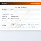 Royal Range 1605 Infrared Burner Big B-35 RCM-36/60/72