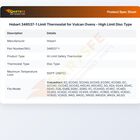 Hobart 346537-1 Convection Oven High Limit Thermostat Disc Type