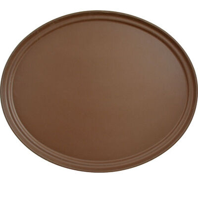 Cambro 2700CT(138) Tan Oval Tray , 22 X 26-7/8"