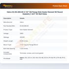 Hatco 02.06.480.00 2-1/2" SQ Flange Sink Heater Element W/ Round Gasketm,1-3/4" OC Bolt Holes