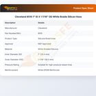 Cleveland 8510 1" ID X 1 7/16" OD White Braide Silicon Hose