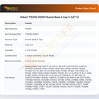 Hobart 715200-00001 Burner Base & Cap 5-5/8"  CI