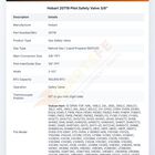 Hobart 20719 Fryer Pilot Safety Valve 3/8"