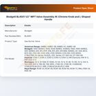 Blodgett BL4501 1/2" MPT Valve Assembly W /Chrome Knob and L-Shaped Handle