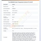 True E988284 Cooler Temperature Control 9&deg;F To 36.5&deg;F