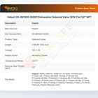 Hobart 00-893100-00001 Dishwasher Solenoid Valve 120V Coil 1/2" NPT