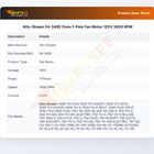 Alto-Shaam FA-3485 Oven 1-Pole Fan Motor 120V 3000 RPM