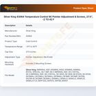 Silver King 43064 Dispenser Temperature Control W/ Pointer Adjustment & Screws, 27.5" -2 TO 42 F