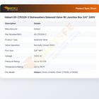 Hobart 00-270329-2 Dishwashers Solenoid Valve W/ Junction Box 3/4" 240V