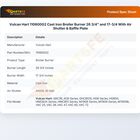 Vulcan Hart 110600G2 Cast Iron Broiler Burner 26 3/4" and 17-3/4 With Air Shutter & Baffle Plate