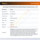 Alto-Shaam ALTHG22338 Door Hinge Kit W/Screws Chrome 1-3/8" Offset
