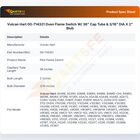 Vulcan Hart 00-714321 Oven Flame Switch W/ 36" Cap Tube & 3/16" DIA X 2" Blub
