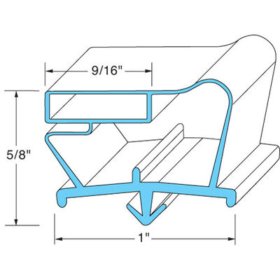 Beverage Air 712-047D-01 Refrigerator Grey Door Gasket 23-1/8" X 62-3/4" 9/16" MAG