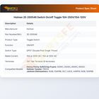 Holman 2E-200546 Switch On/off Toggle 10A-250V/15A-120V