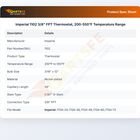 Imperial 1102 Oven Thermostat 200-550&deg;F