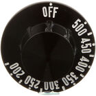 Southbend 1161671 Black Thermostat Knob W/White Numbers 2-1/4" DIA, OFF-500-200F, Mount .187"