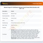 Market Forge 97-5339 Black Indicator Knob Printed White Number with OFF-1-10
