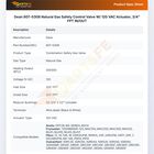 Dean 807-0308 Natural Gas Safety Control Valve 120V 60Hz