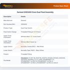 Garland 2093400 Oven Dual Float Assembly