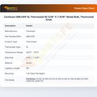 Cecilware GML041F SL Thermostat W/ 5/16" X 7-9/16" Nickel Bulb, Thermostat Knob