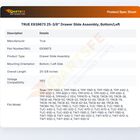 TRUE E939673 Drawer Slide Assembly Bottom/Left