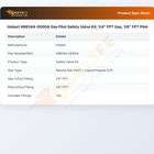 Hobart 498344-0000A Gas Pilot Safety Valve Kit 1/4" FPT Gas 1/8" FPT
