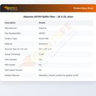 Allpoints 261761 Baffle Filter  - 20 X 20, Alum