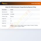 Hobart 00-81656 Dishwasher Flanged Bearing W/grease Fitting